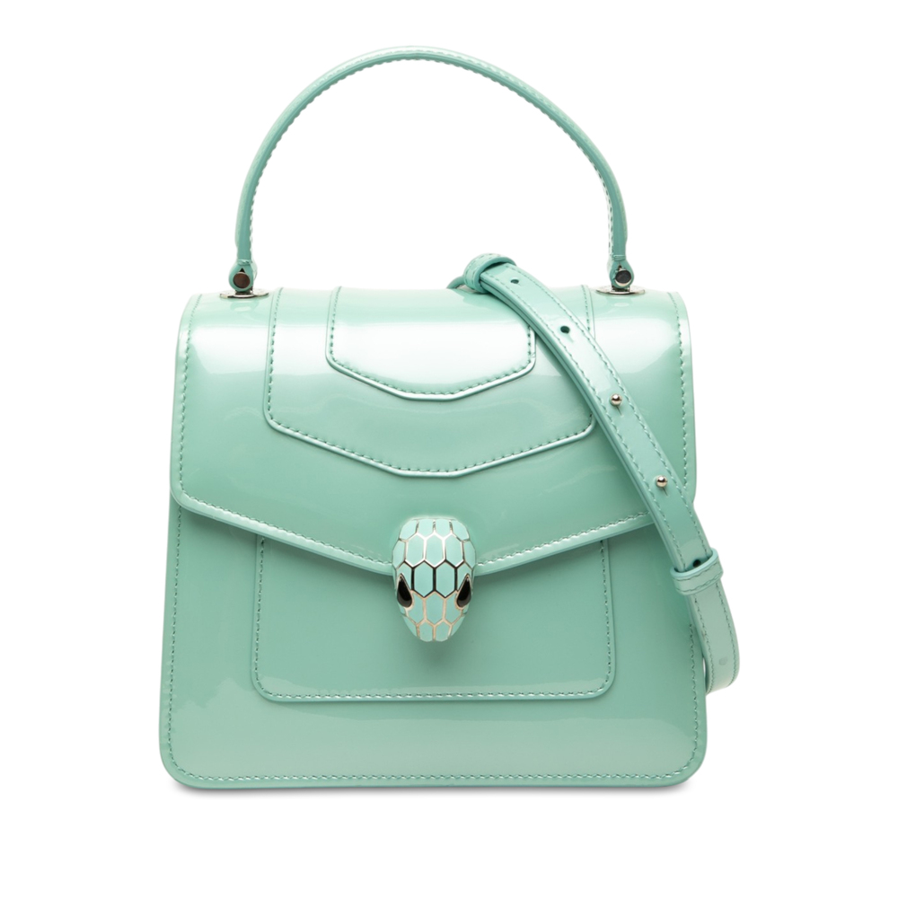Pre-Loved Bvlgari Small Patent Serpenti Forever Top Handle Satchel